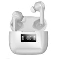 Cool black wireless Bluetooth earphones with touch controls and charging case on a white background.