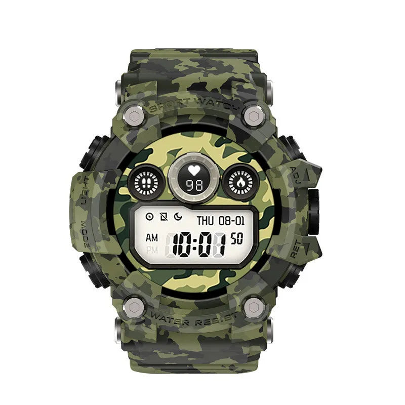 T6 Tactical Rugged Smart Watch in black or green with 1.3-inch screen on an anti-sweat double-clasp strap