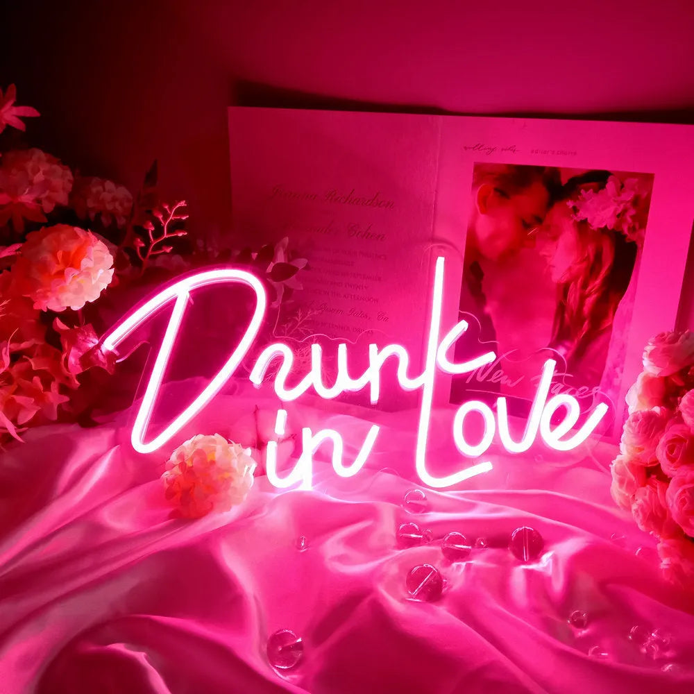 USB-powered dimmable acrylic LED letter-shaped neon light in one of five colour styles.