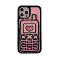 Pink towel embroidered TPU back cover case for iPhone models