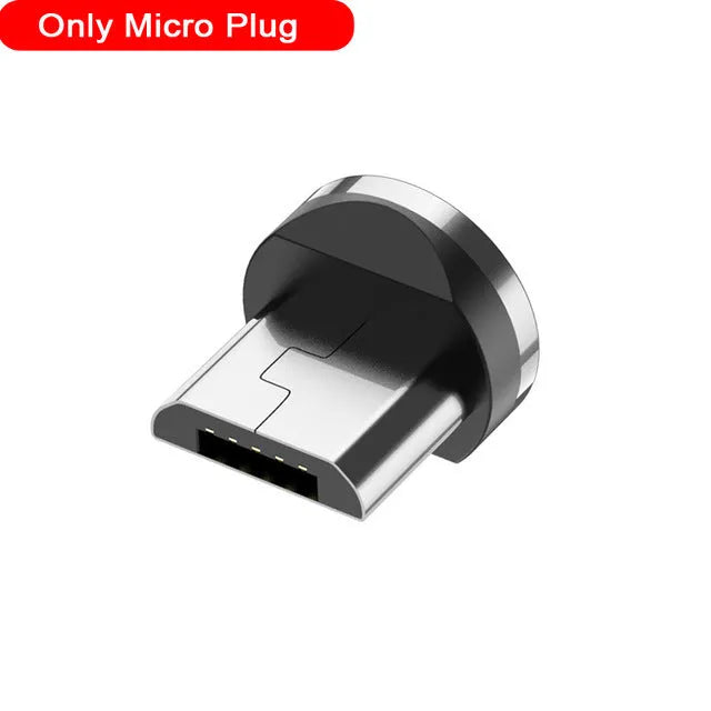 Magnetic USB charging cable with LED indicator showing black and red colour options
