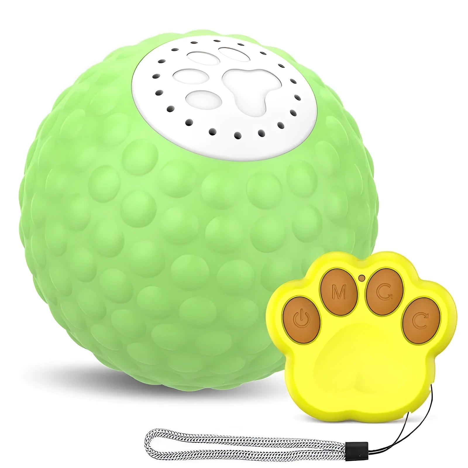 Remote control cat toy ball in blue, green and yellow colours with sound features
