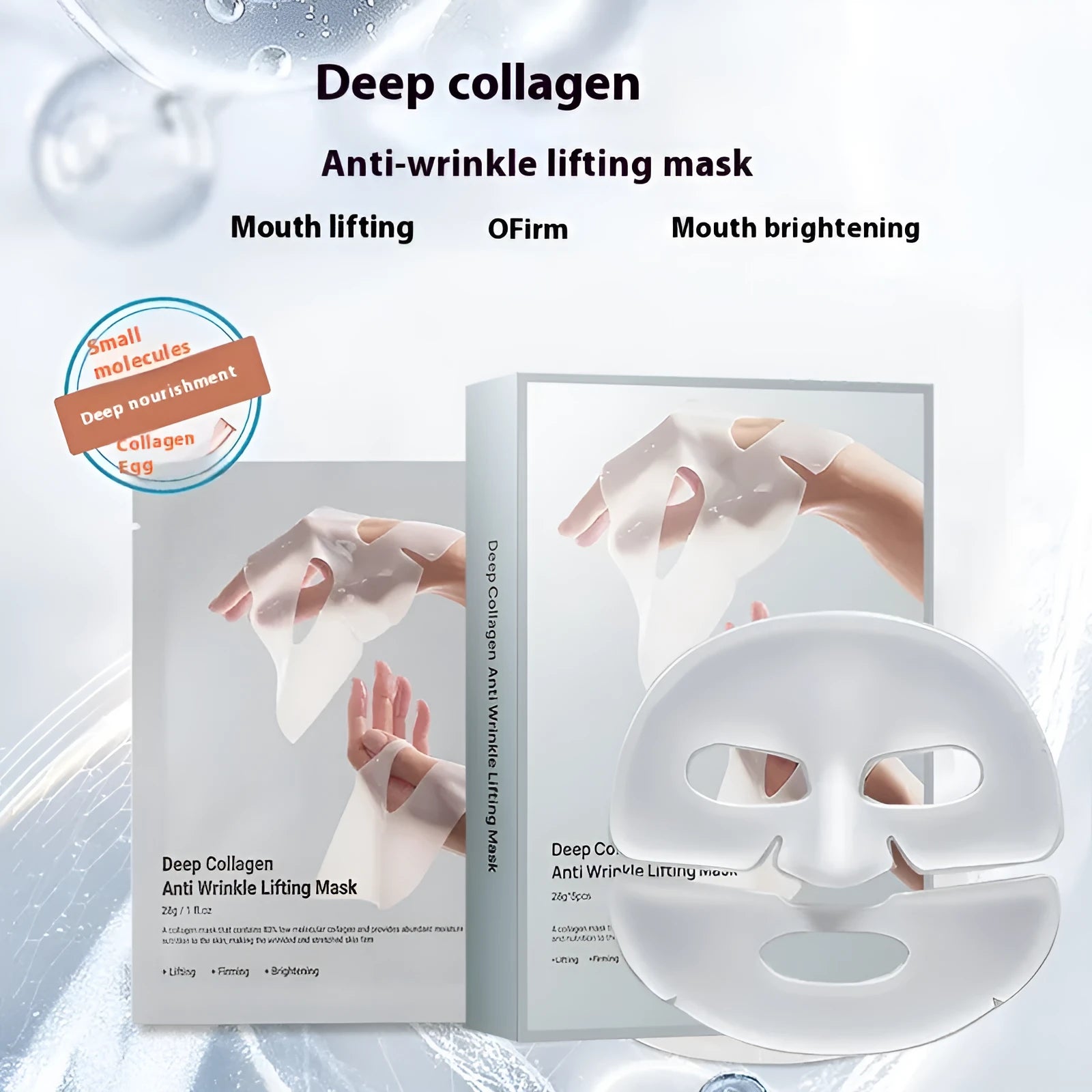 Single collagen facial mask with 28ml serum for anti-wrinkle moisturising universal skin