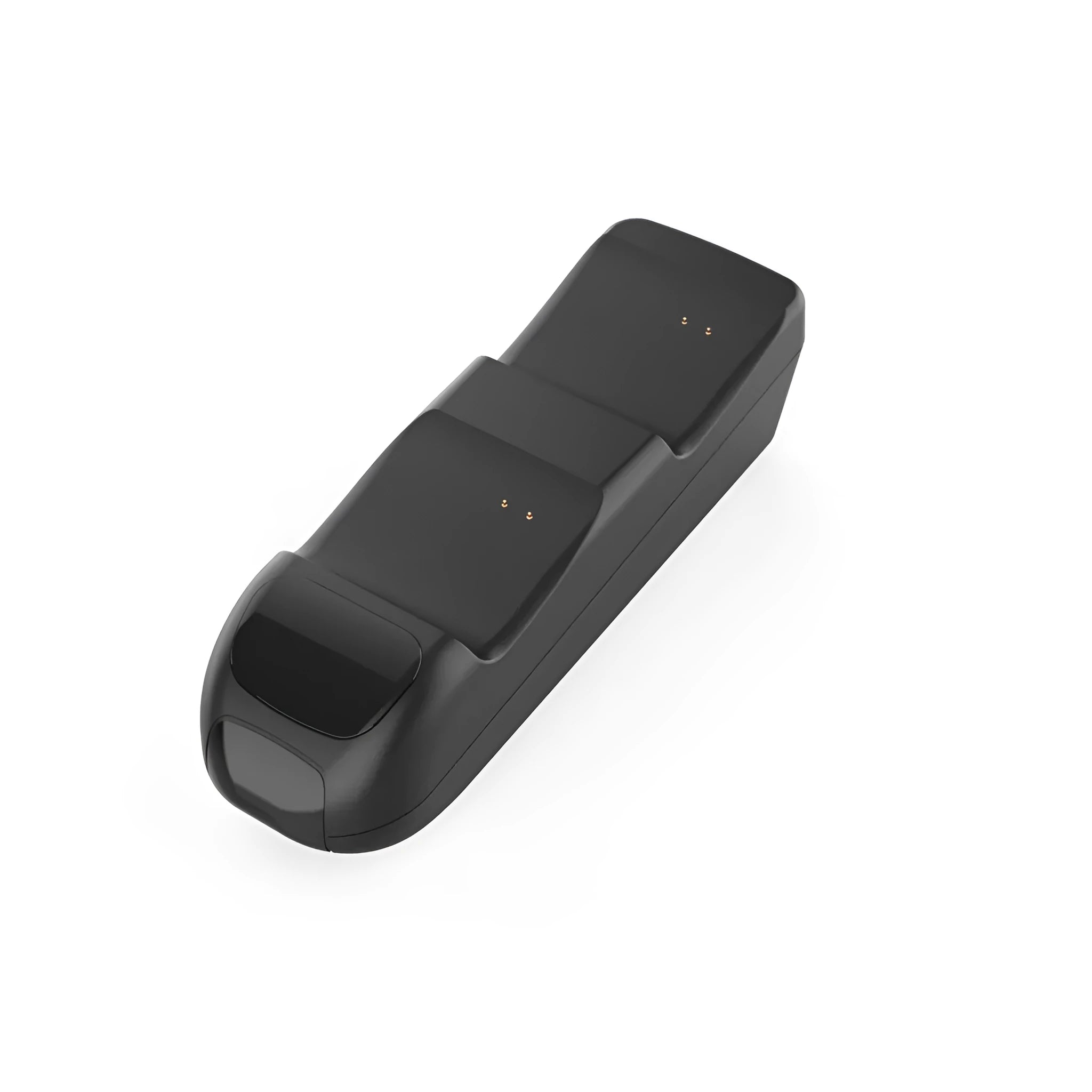 Black Xbox Series X wireless controller charging station showing two controllers docked with LED indicators visible