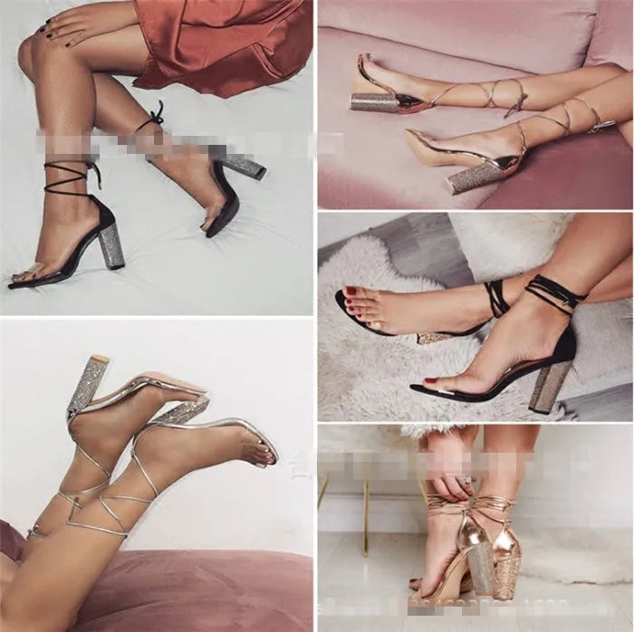 Black and gold pointed-toe high heels for women in European sizes 36-41