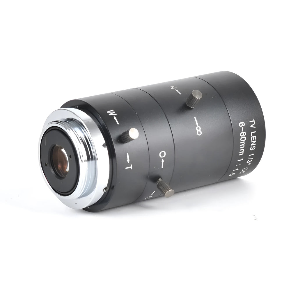 Black manual aperture 6-60mm CCTV security camera lens with CS mount interface