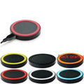 Qi wireless phone charger base in six colours with compact 69mm square design