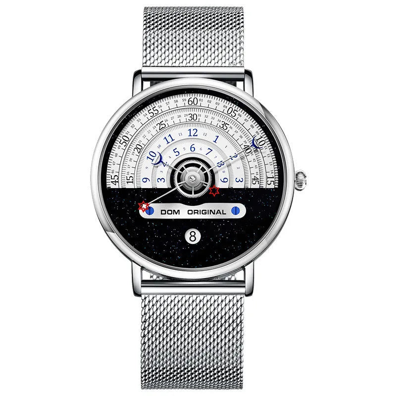 Men's gold sport watch with 40mm dial and stainless steel strap showing 24-hour display