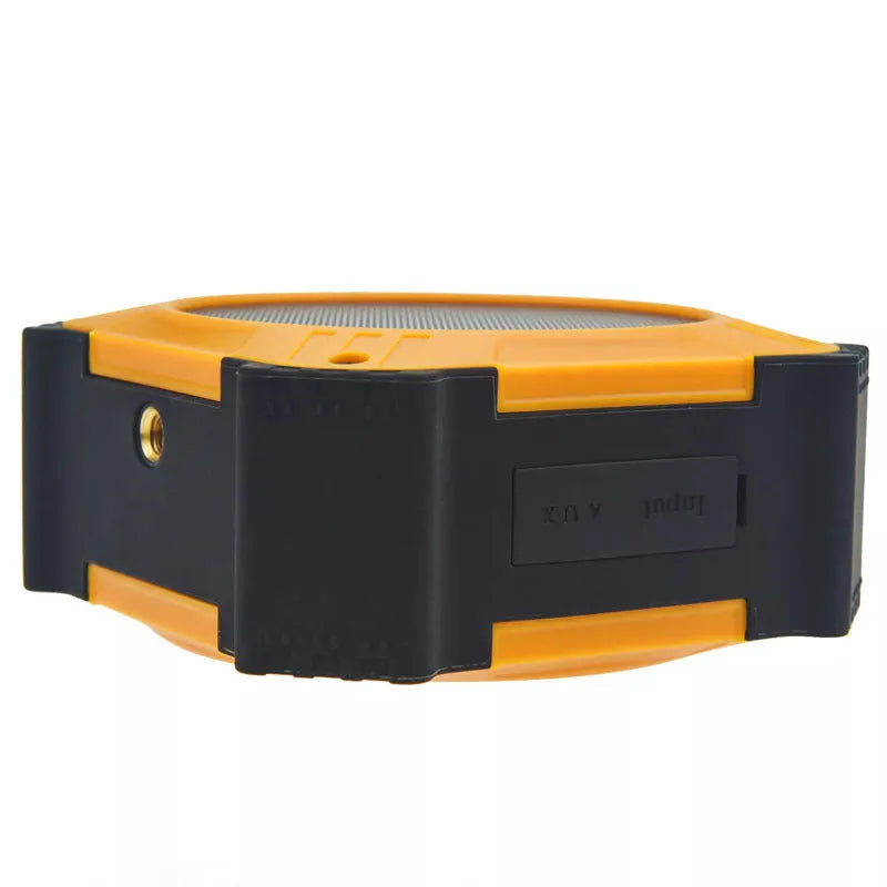 Blue waterproof portable Bluetooth speaker with wrist strap showing 101mm dimensions