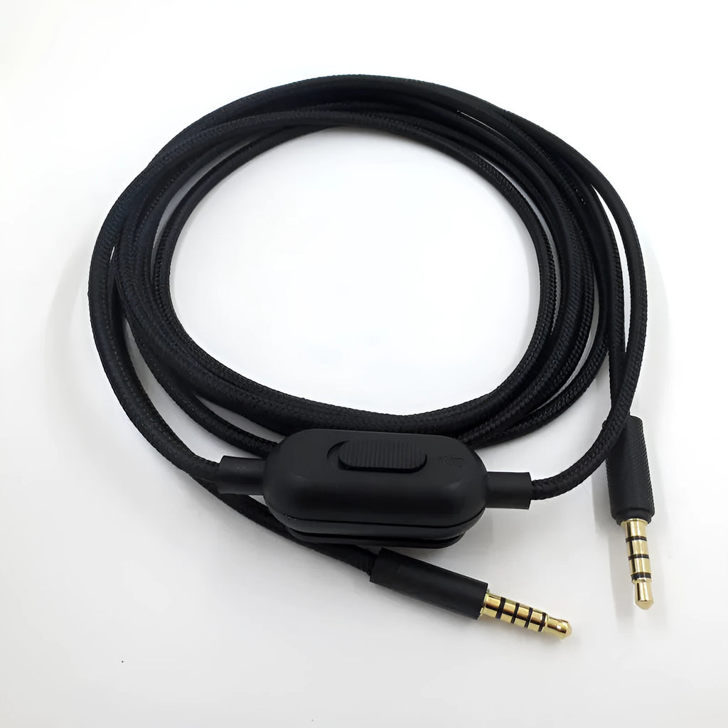 Black universal audio cable with bare copper core for digital device connections