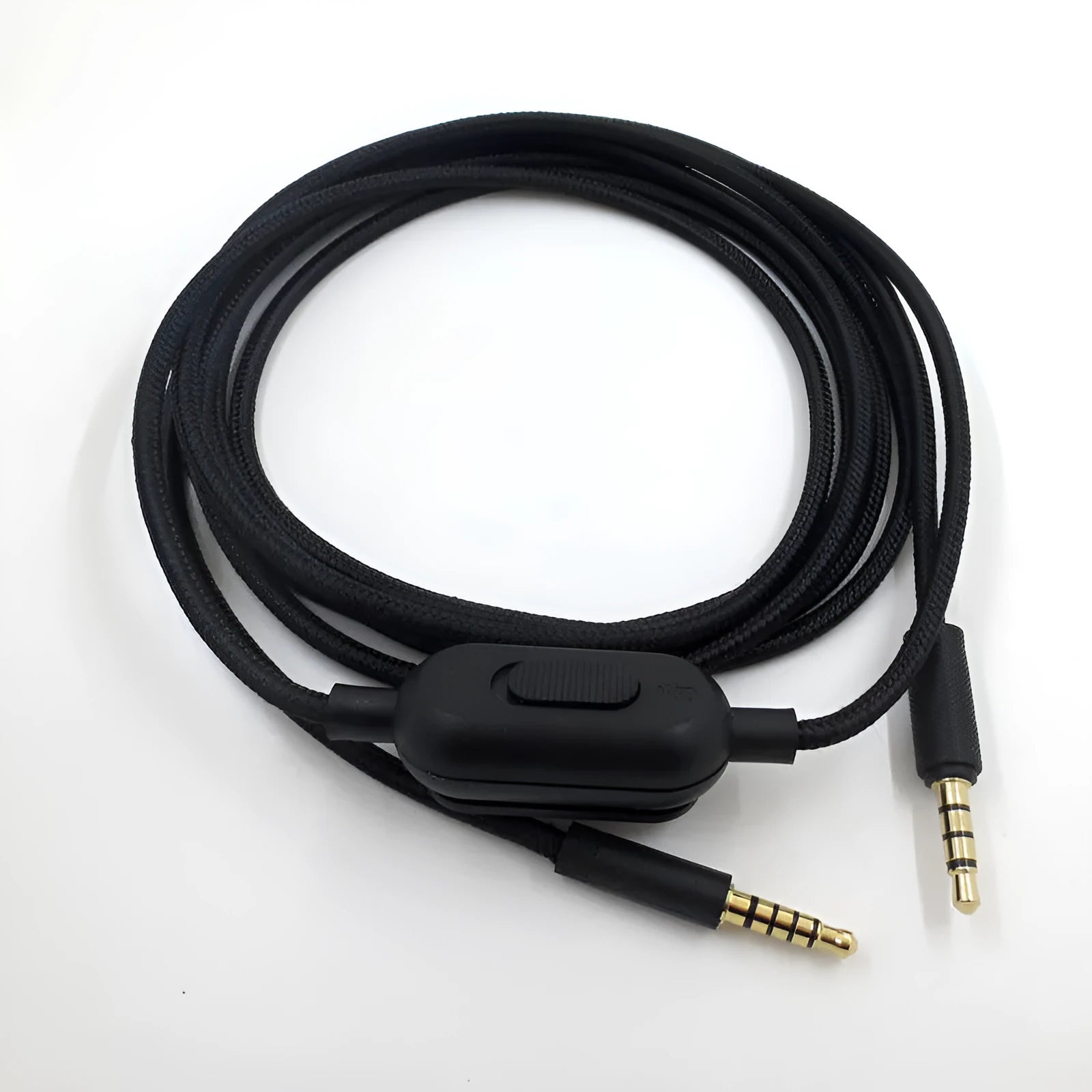 Black universal audio cable with bare copper core for digital device connections