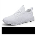 Men's black and white mesh sneaker with PVC sole and lace-up closure