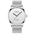 Men's stainless steel mesh belt fashion watch with quartz movement alloy case and 30M water resistance
