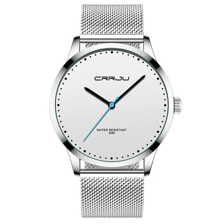 Men's stainless steel mesh belt fashion watch with quartz movement alloy case and 30M water resistance