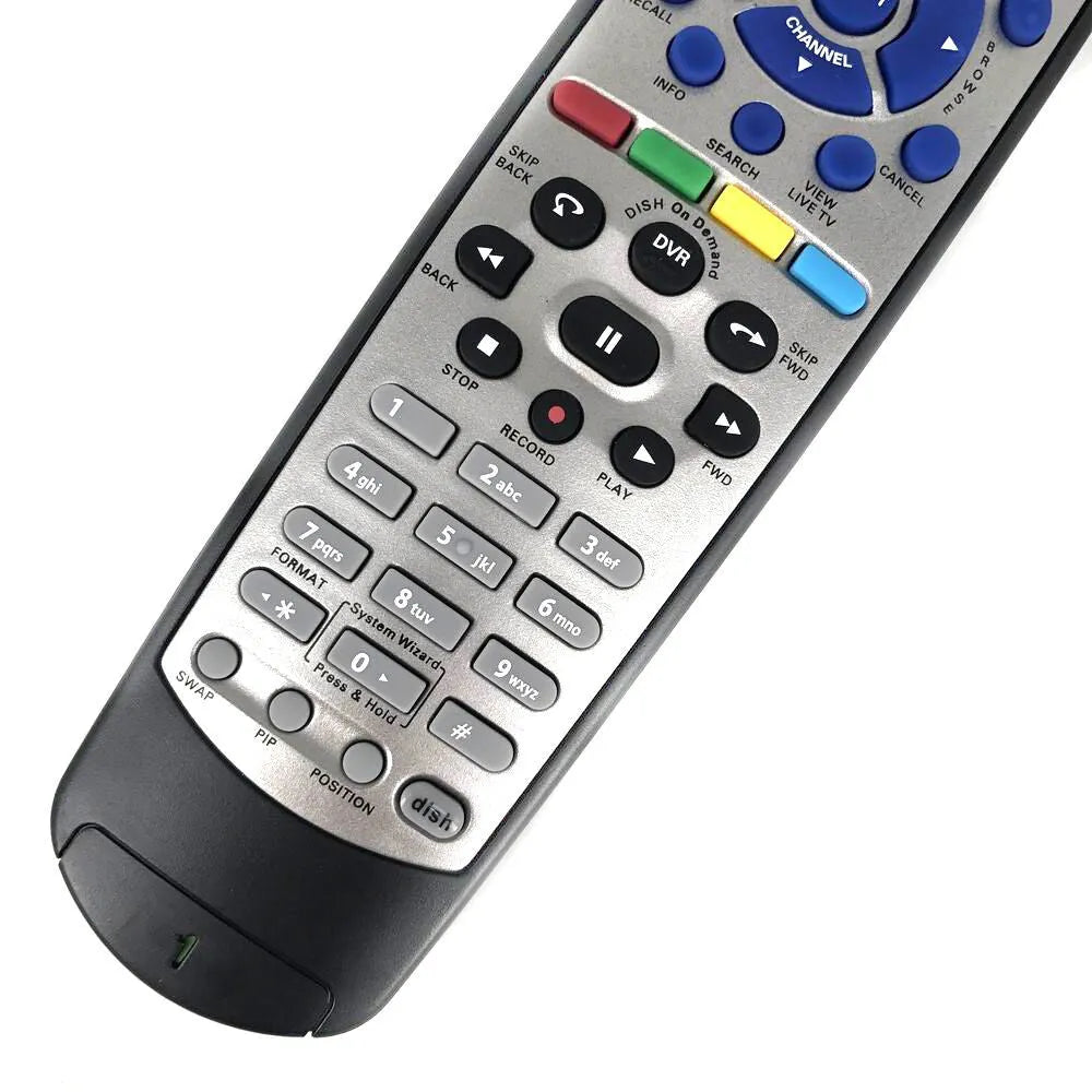 Black flat universal remote control for DISH Network satellite TV box code 20.1.