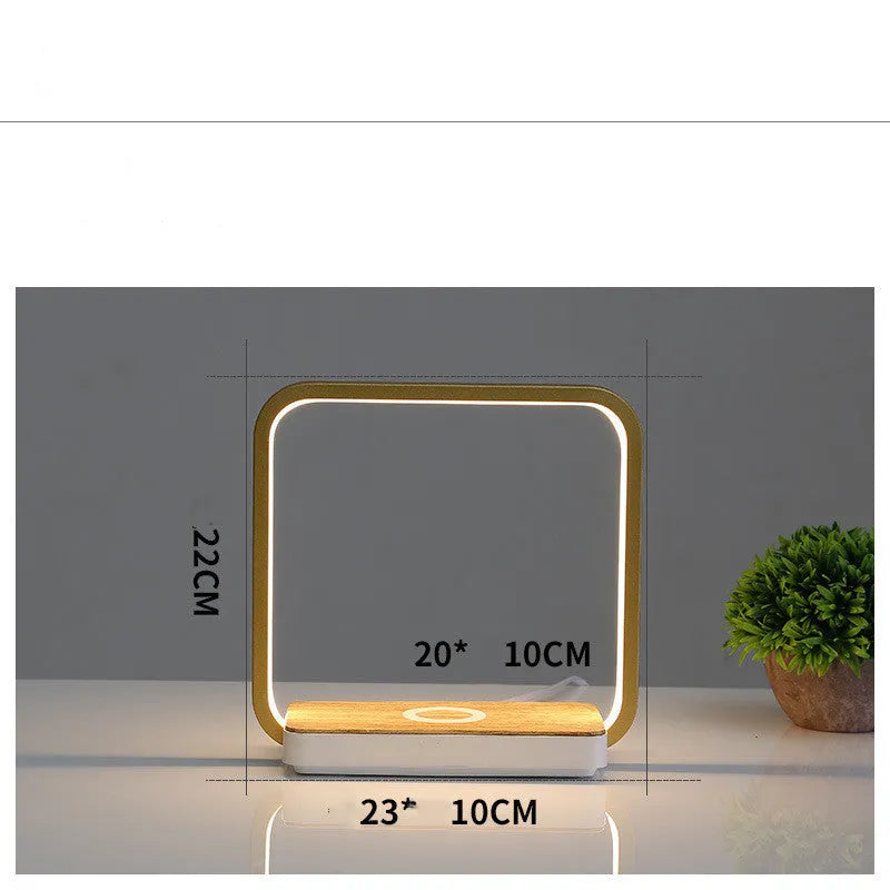 Smart bedside lamp with aluminium shade and touch sensor voice control in white or gold colour