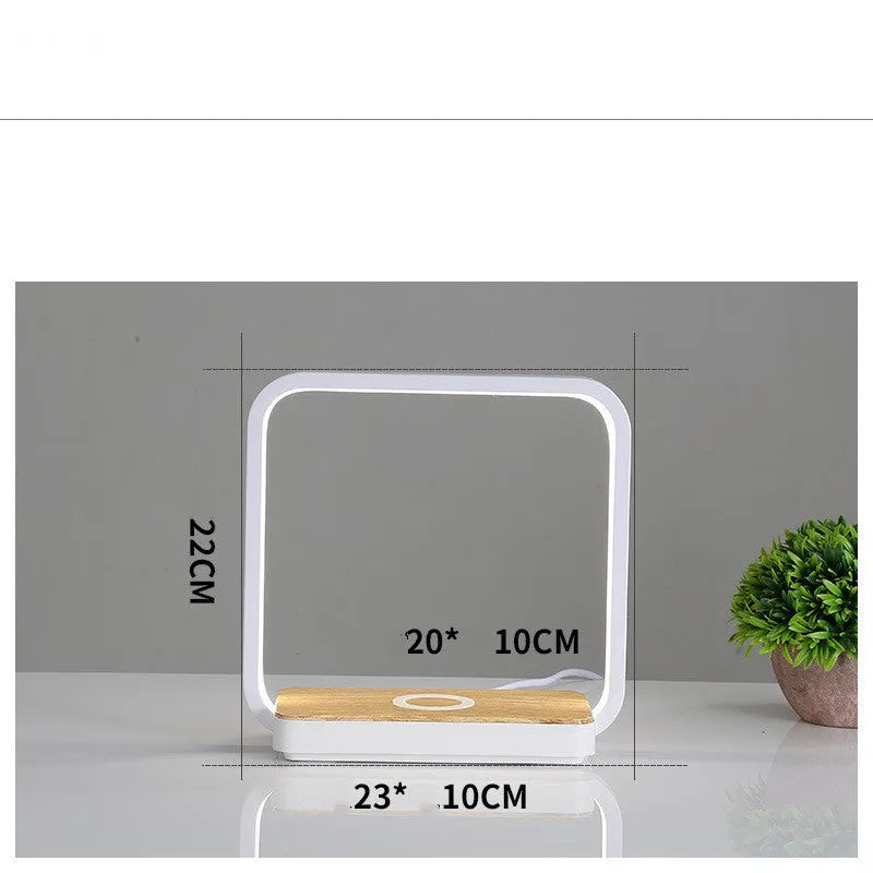 Smart bedside lamp with aluminium shade and touch sensor voice control in white or gold colour