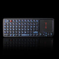 Black wireless laser teaching mini keyboard with touch screen showing compact design and presentation controls