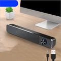Black and white desktop computer speakers with Bluetooth USB connectivity options