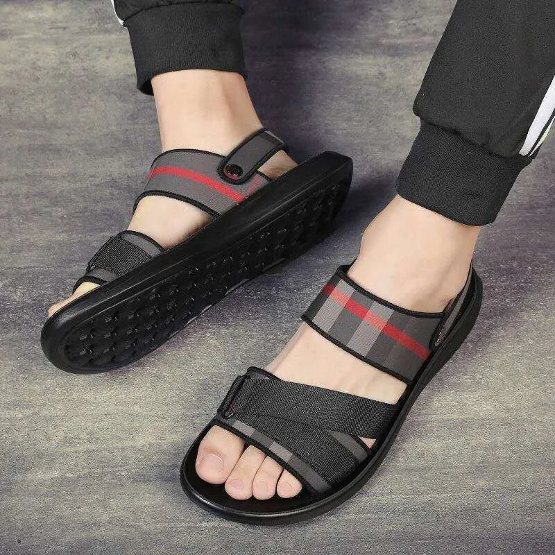 Youth leisure sandals with Lycra upper and polyurethane sole showing size range 38-44