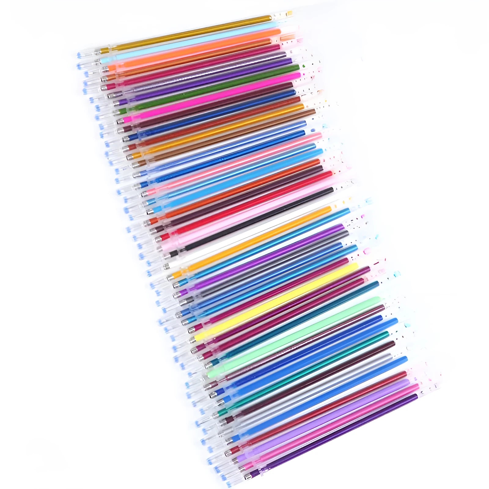 Glittering Gel 48-colour fluorescent high-gloss pen refills in plastic casing with 1.0mm tip