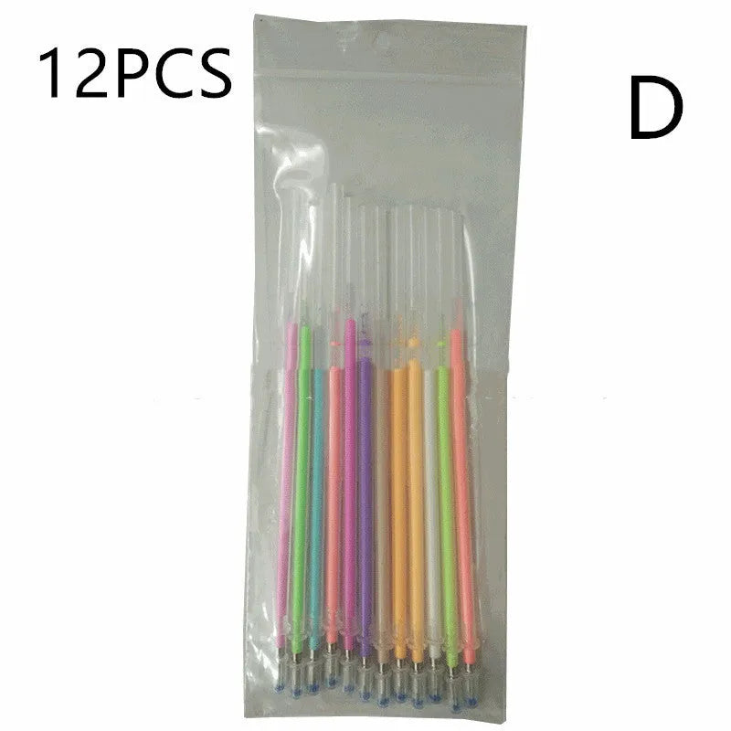 Glittering Gel 48-colour fluorescent high-gloss pen refills in plastic casing with 1.0mm tip