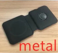 White foldable dual magnetic wireless charging dock showing 180° folding mechanism and Type-C port