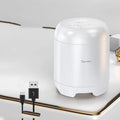Wireless Bluetooth speaker with compact 90x73x73mm dimensions showing USB port and card slot