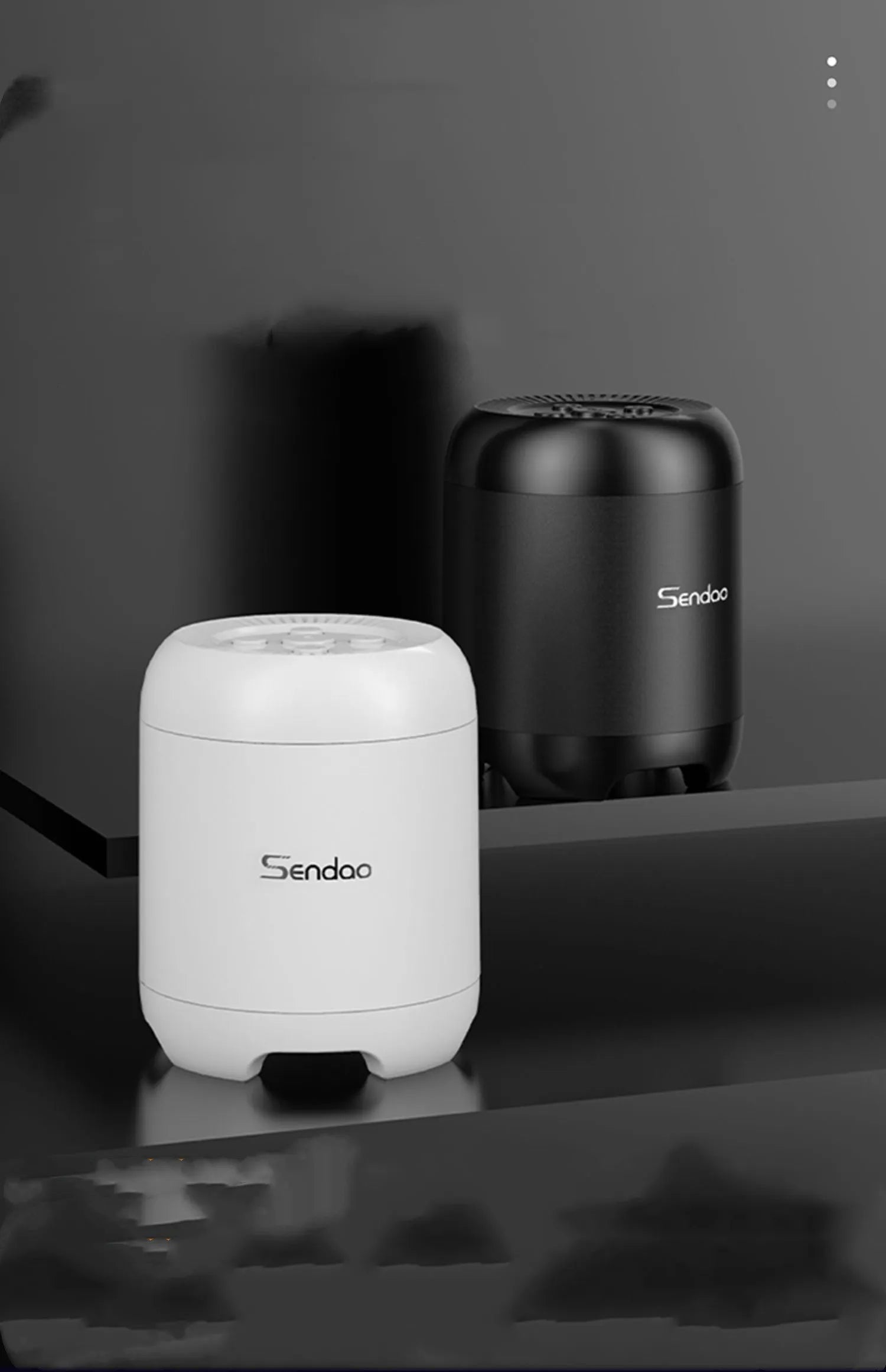 Wireless Bluetooth speaker with compact 90x73x73mm dimensions showing USB port and card slot