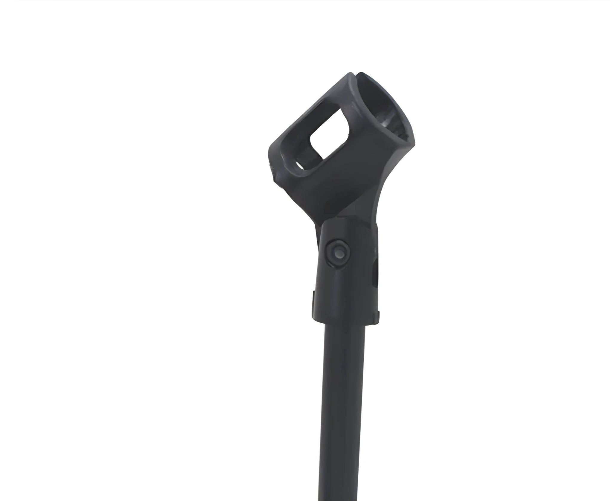 Black metal desktop microphone bracket with 22cm height and 10.5cm base