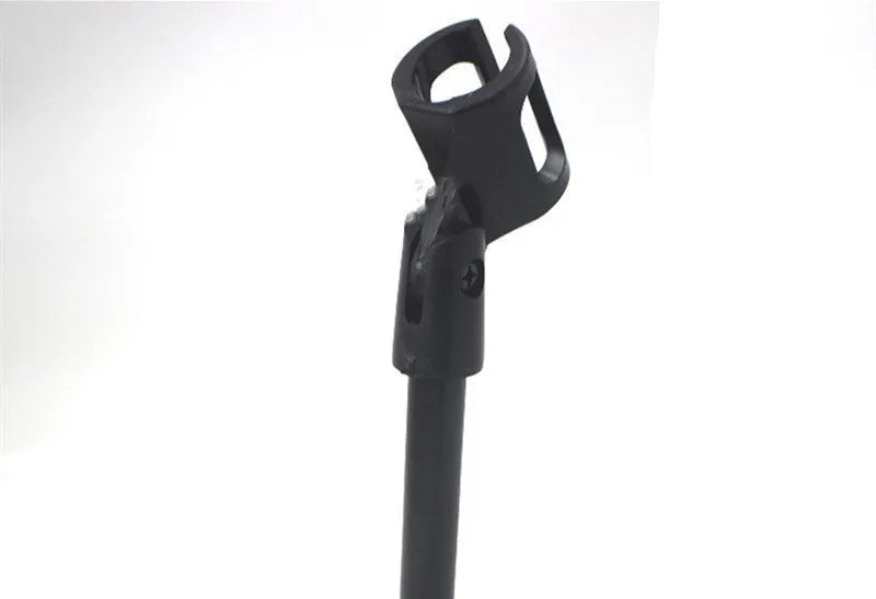 Black metal desktop microphone bracket with 22cm height and 10.5cm base