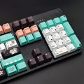 Green mechanical keyboard keycap replacement set for Cherry MX-style switches with wireless USB connection