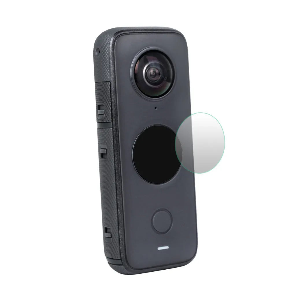Insta360 ONE X2 tempered glass screen protector in black with HD clear explosion-proof film