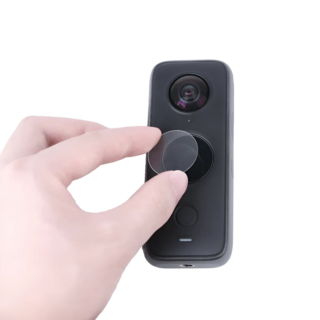 Insta360 ONE X2 tempered glass screen protector in black with HD clear explosion-proof film