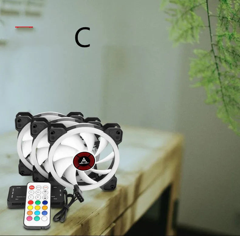 Camouflaged RGB colour changing 12cm PC chassis cooling fan with hydraulic bearing