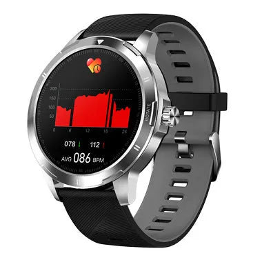 Waterproof sports smart bracelet with circular IPS screen on a silicone wristband.