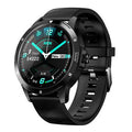 Waterproof sports smart bracelet with circular IPS screen on a silicone wristband.