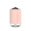 Magic flame ultrasonic humidifier columnar design in white, blue, or pink colours with USB connection