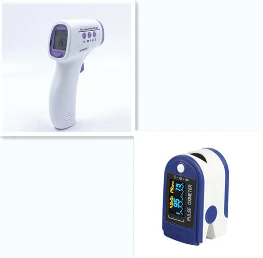 White digital non-contact thermometer with electronic display for temperature measurement