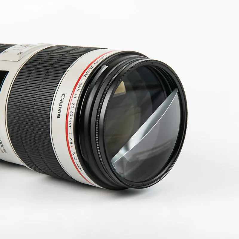 77mm split focus half moon mirror filter for SLR cameras with cleaning cloth and protective bag