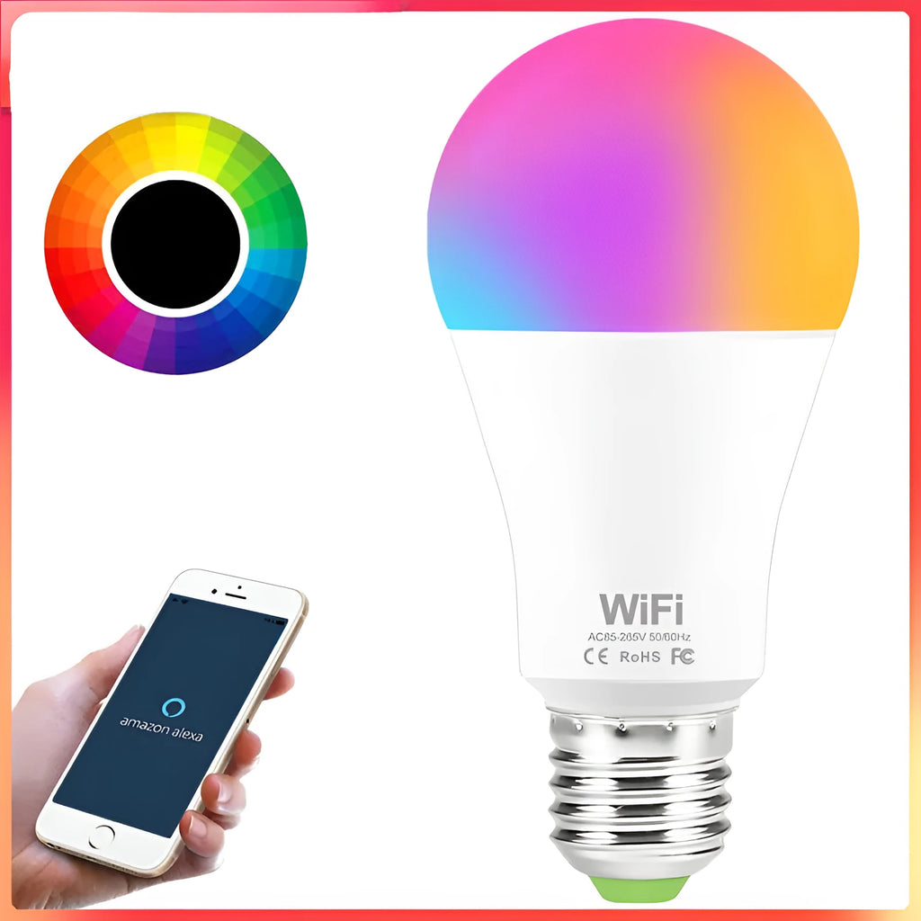 15W WiFi smart light bulb with RGB colour changing and dimmable white LEDs