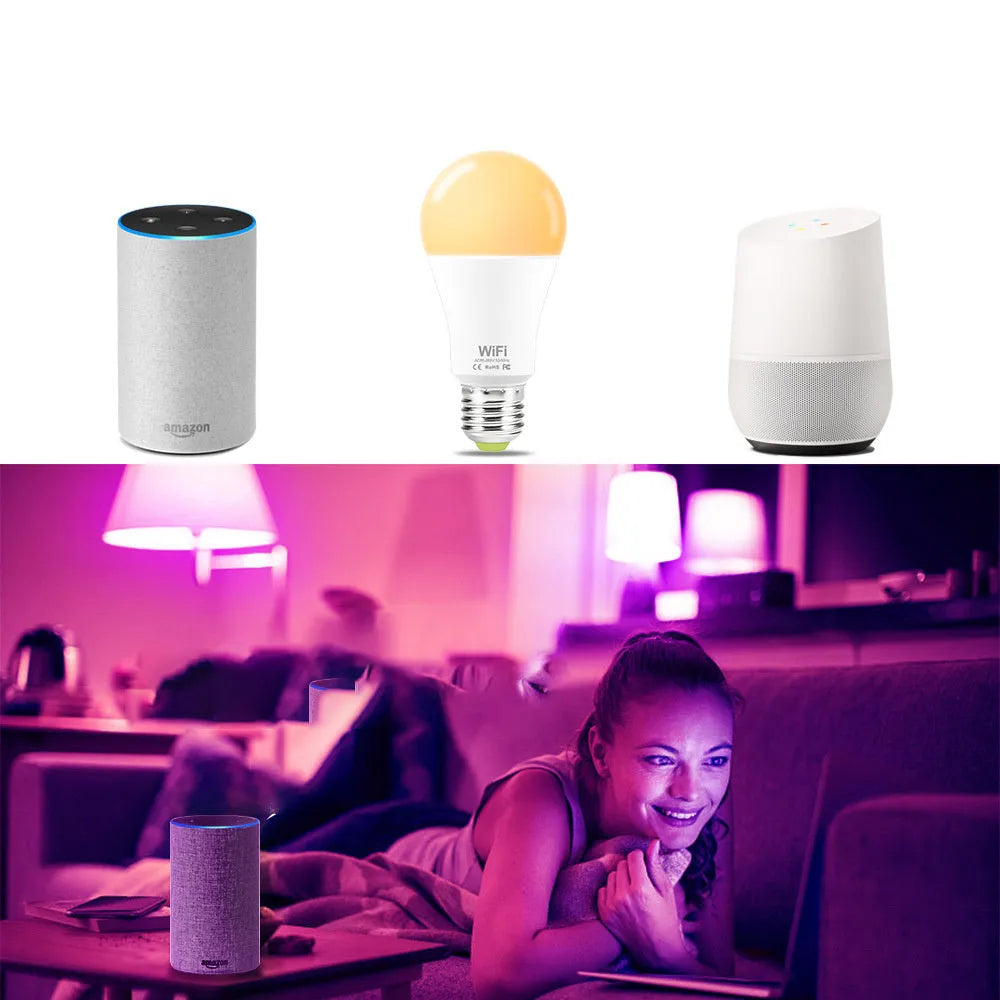 15W WiFi smart light bulb with RGB colour changing and dimmable white LEDs