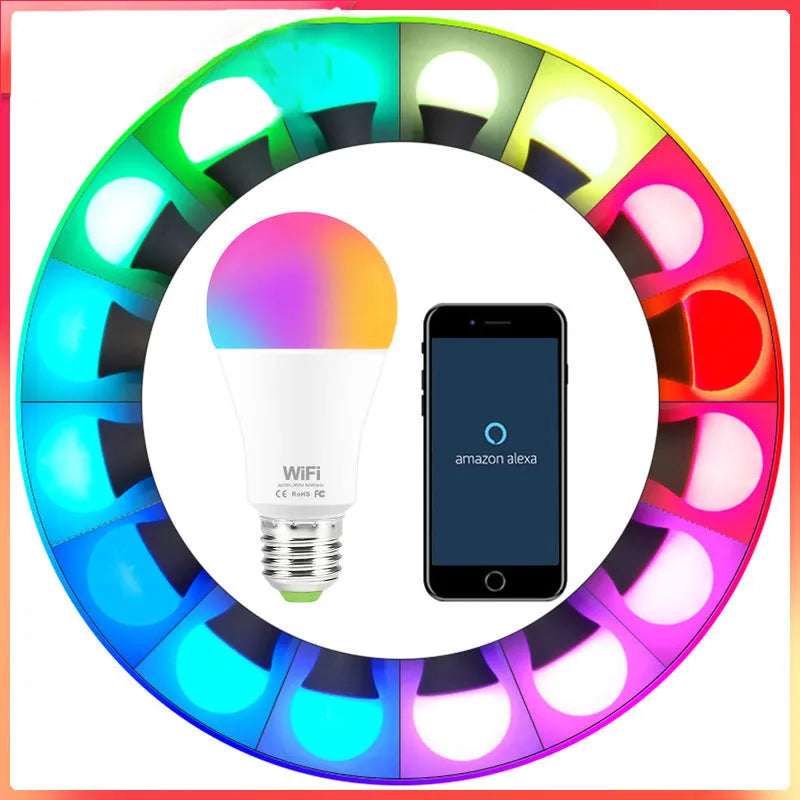 15W WiFi smart light bulb with RGB colour changing and dimmable white LEDs