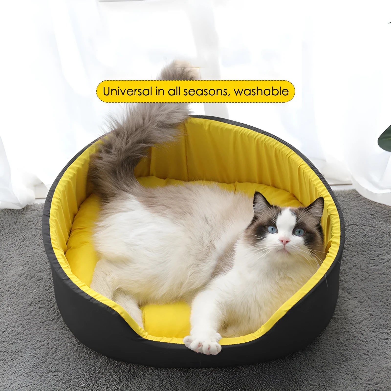 Washable cloth pet kennel for dogs and cats in black or green colour