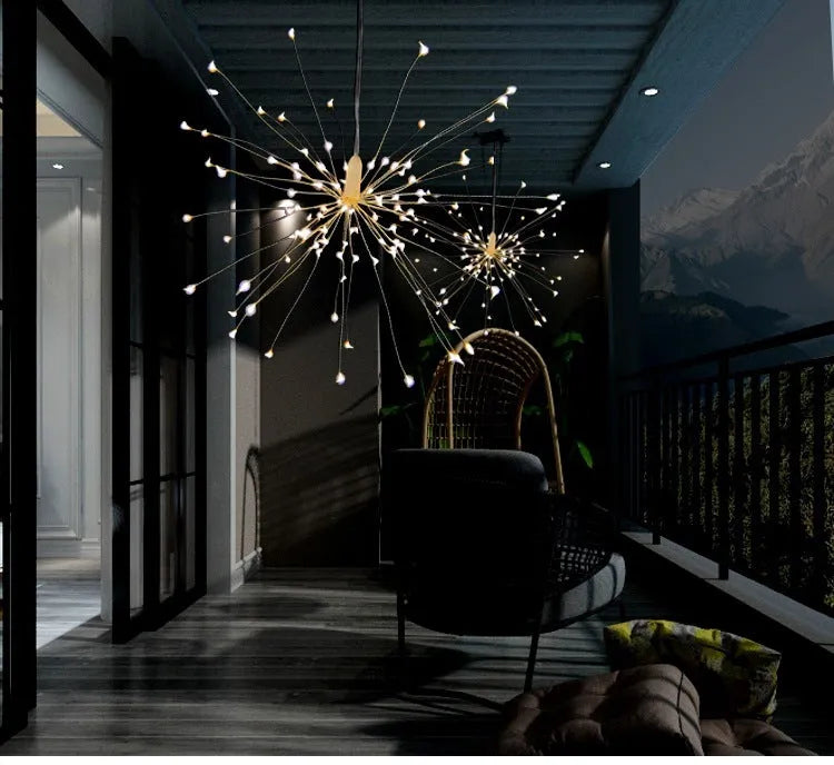 Solar-powered LED meteor shower light with explosion effect for outdoor garden decoration