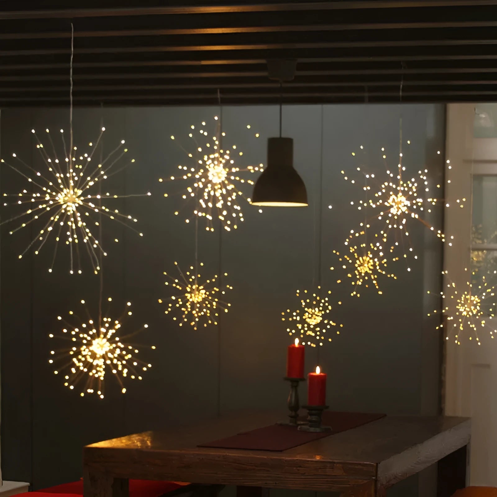 Solar-powered LED meteor shower light with explosion effect for outdoor garden decoration