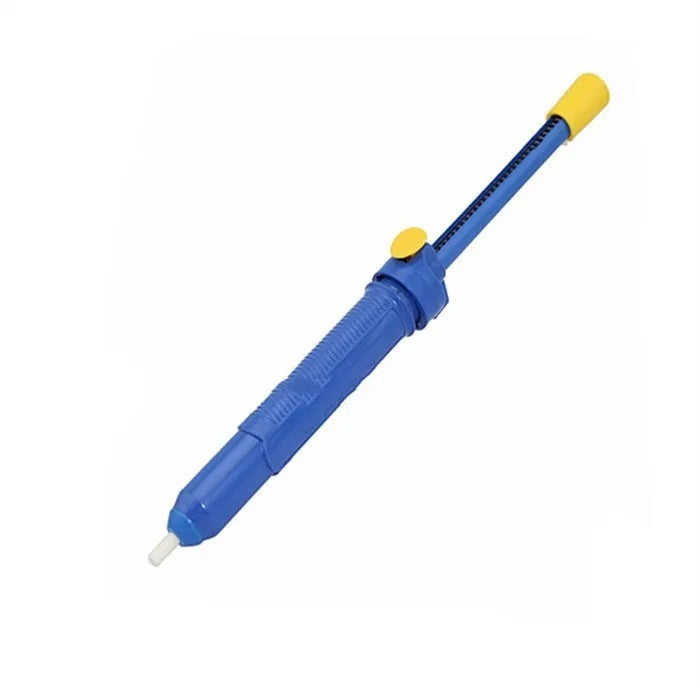 GS-107 manual solder sucker tin pump desoldering tool in blue colour with extended nozzle