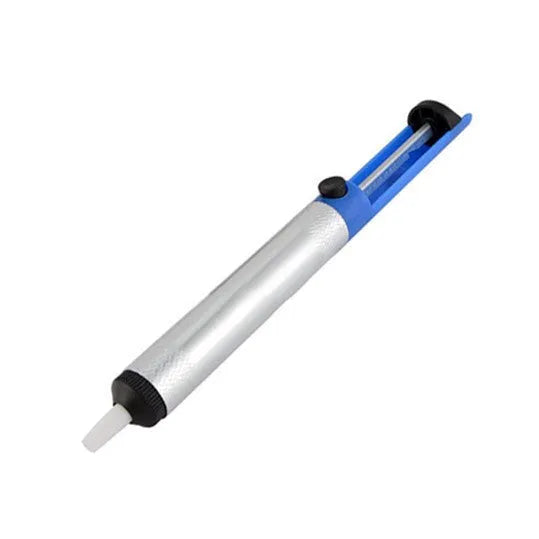 GS-107 manual solder sucker tin pump desoldering tool in blue colour with extended nozzle