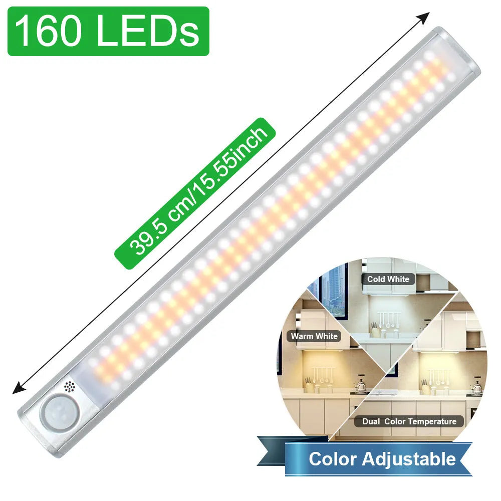 European style aluminium alloy USB rechargeable cabinet light with motion sensor.