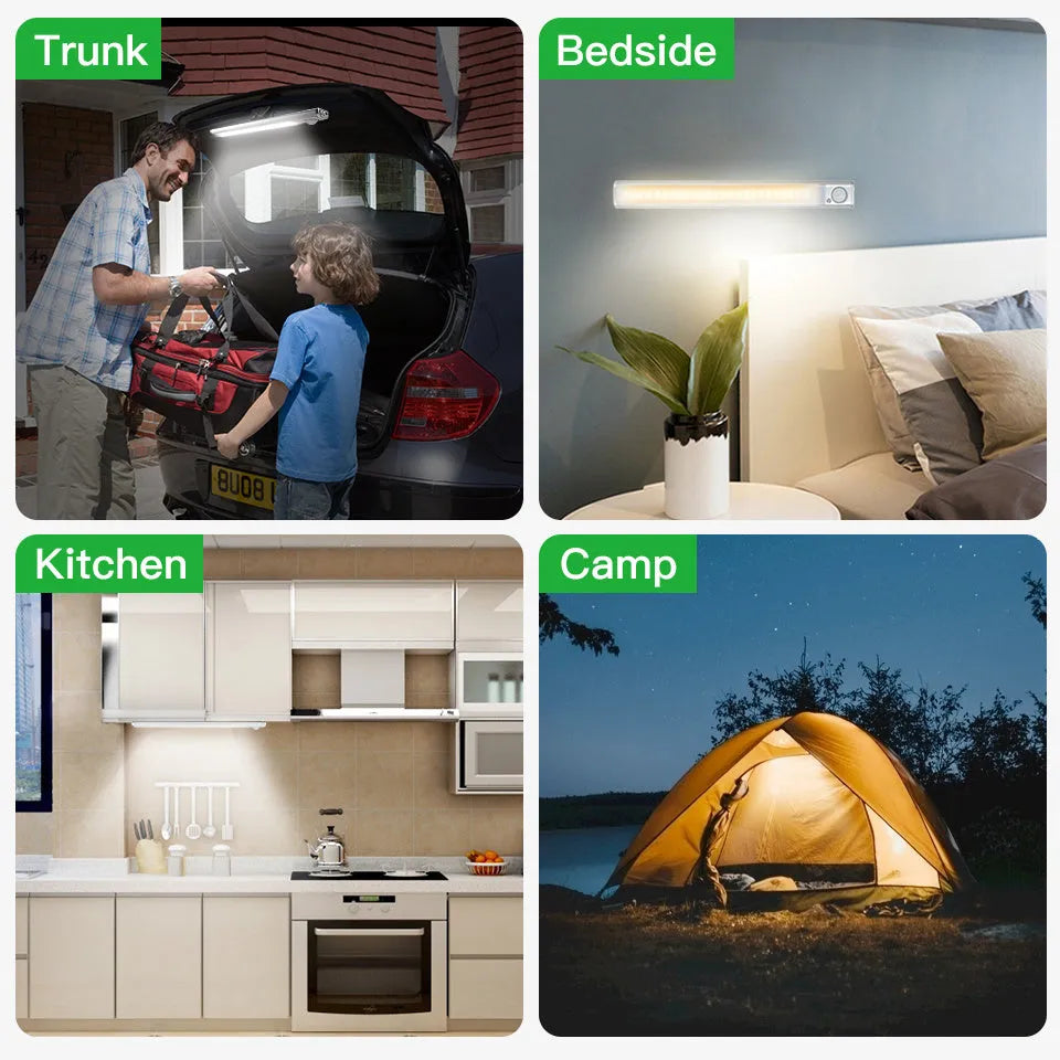 European style aluminium alloy USB rechargeable cabinet light with motion sensor.